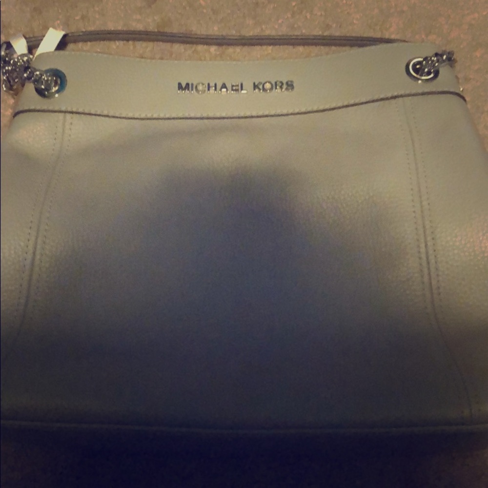 Michael Kors light grey purse